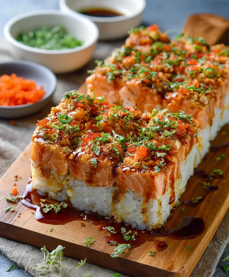 Spicy Salmon Sushi Bake-Easy Delicious Recipe