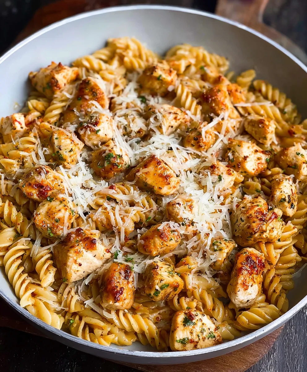 Healthy Garlic Parmesan Chicken Pasta Recipe