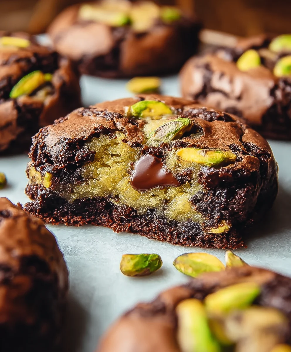 Pistachio Brookies-Chewy Brownies Swirled with Cookie Magic