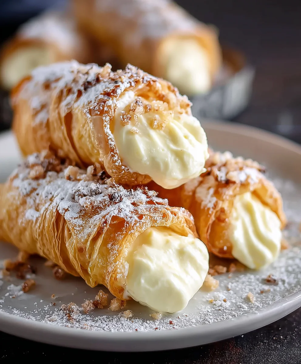 Easy Italian Cream Stuffed Cannoncini Recipe