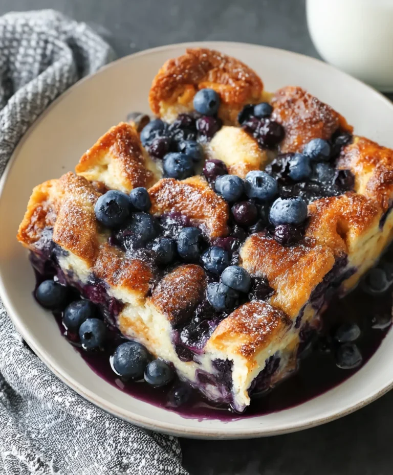 Easy Overnight Blueberry French Toast Casserole