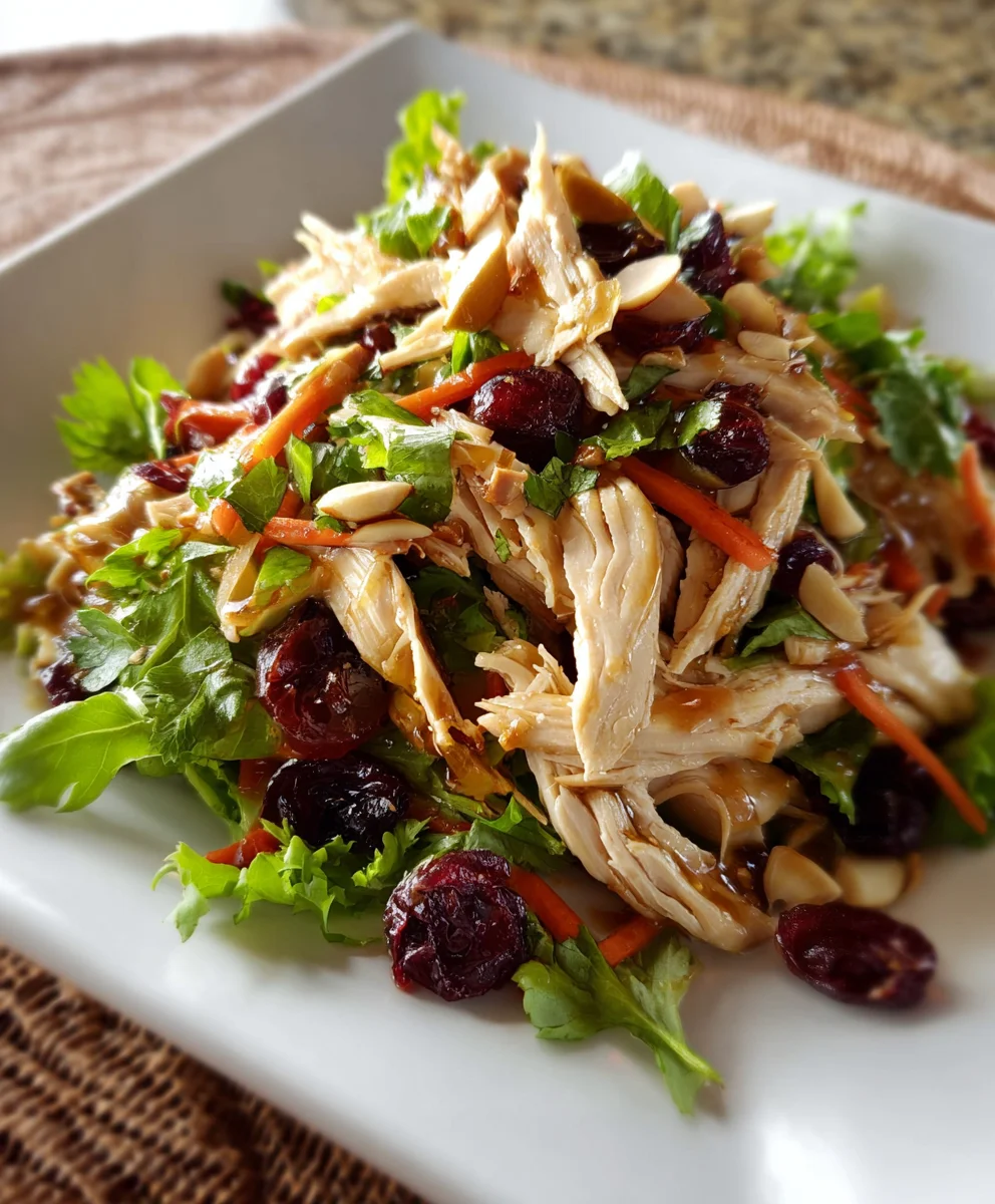 Asian Chicken Cranberry Salad Quick Lunch Recipe