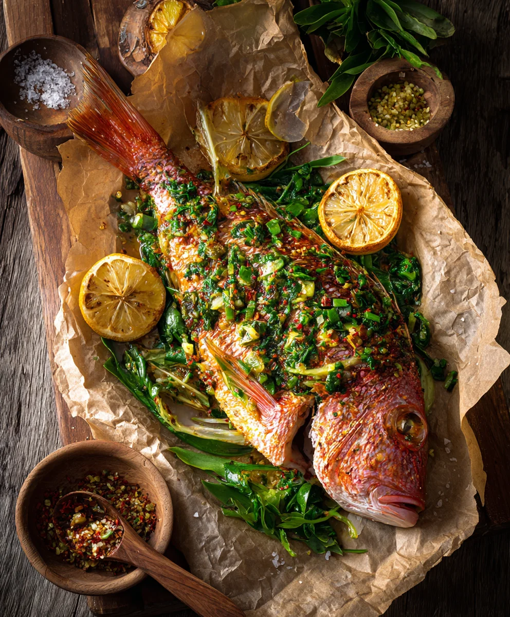 Oven Baked Whole Snapper-Easy Flavorful Recipe