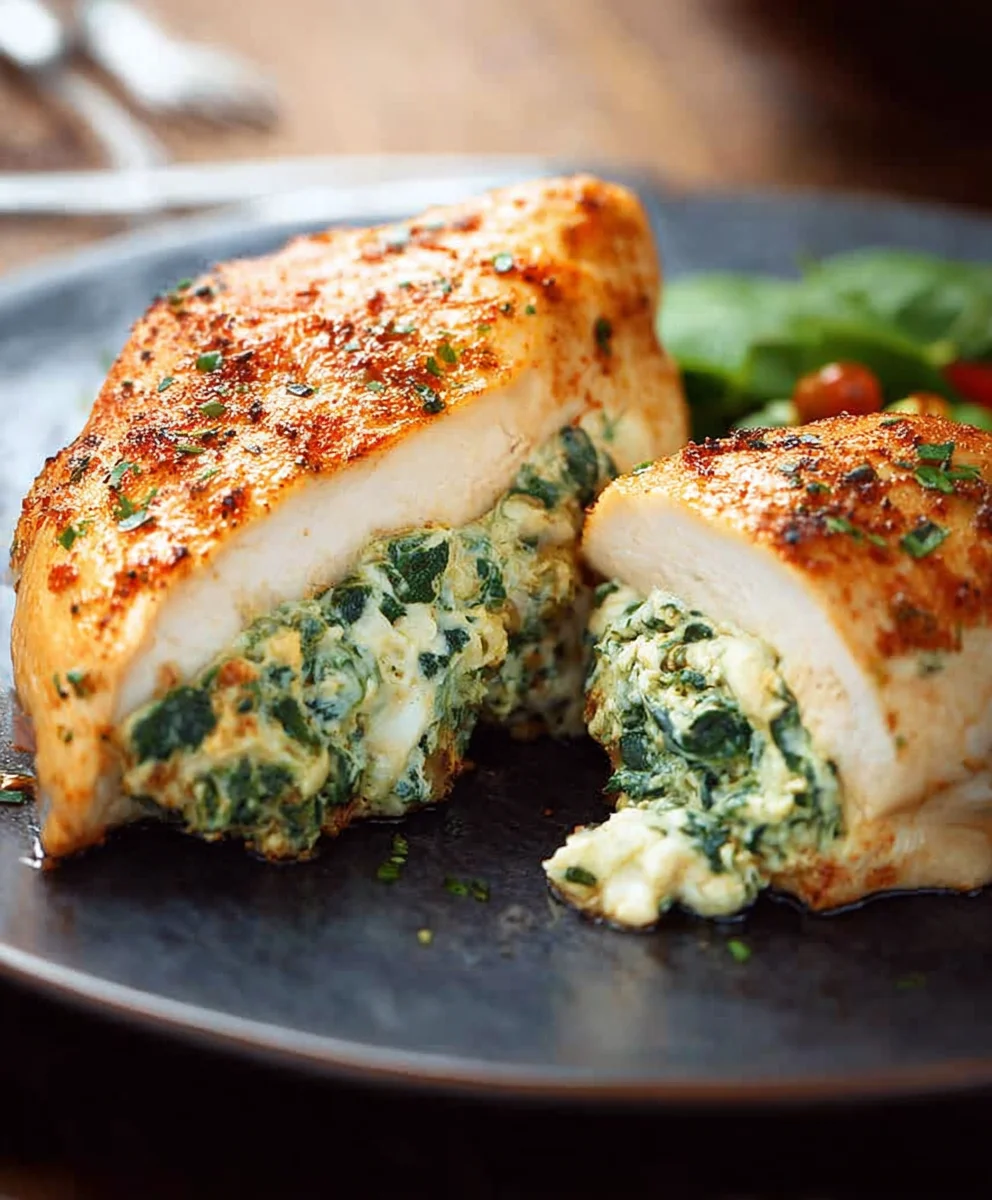 Spinach Stuffed Chicken Breasts - Easy Delicious Recipe