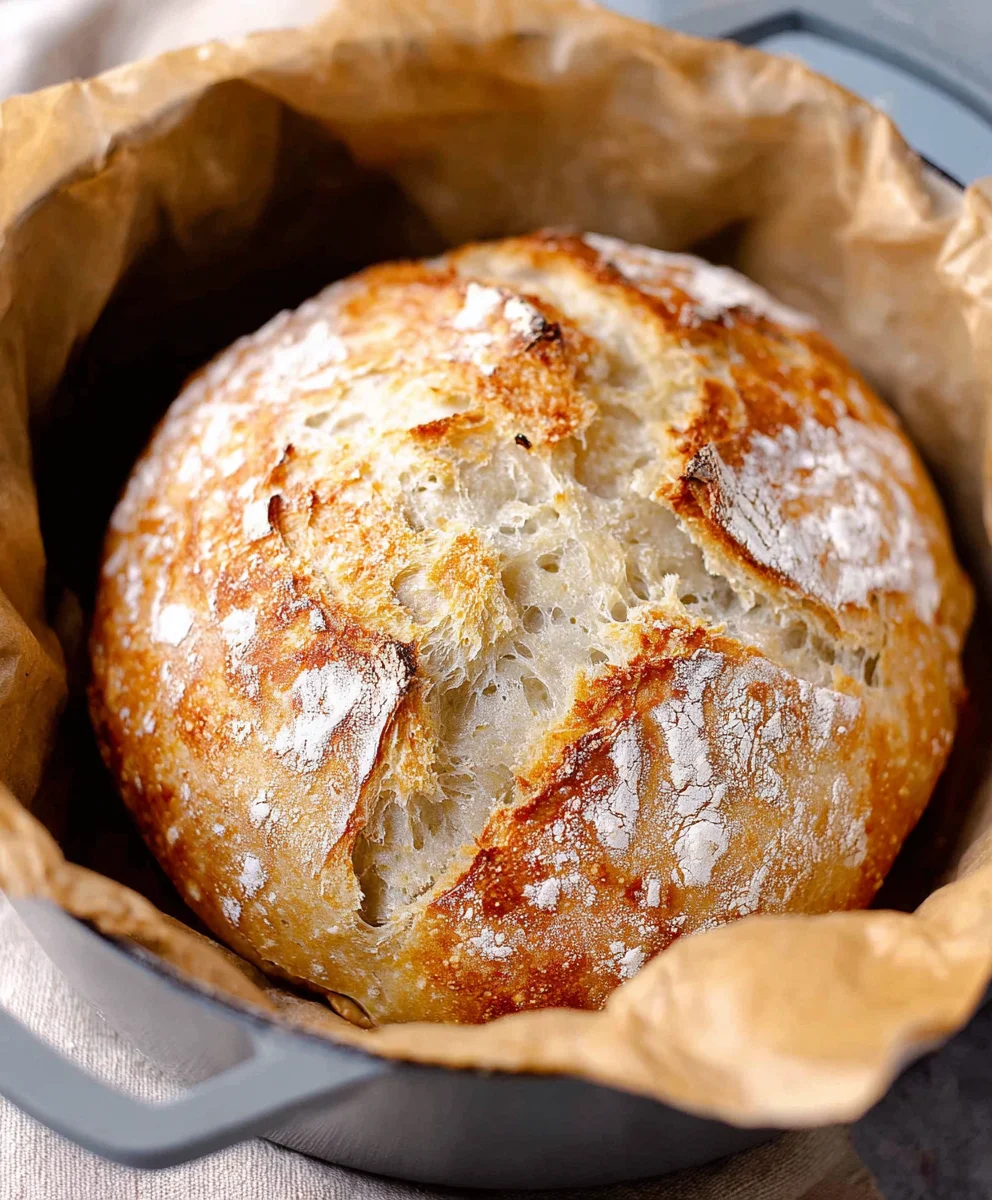 Easy Dutch Oven No Knead Crusty Bread Recipe