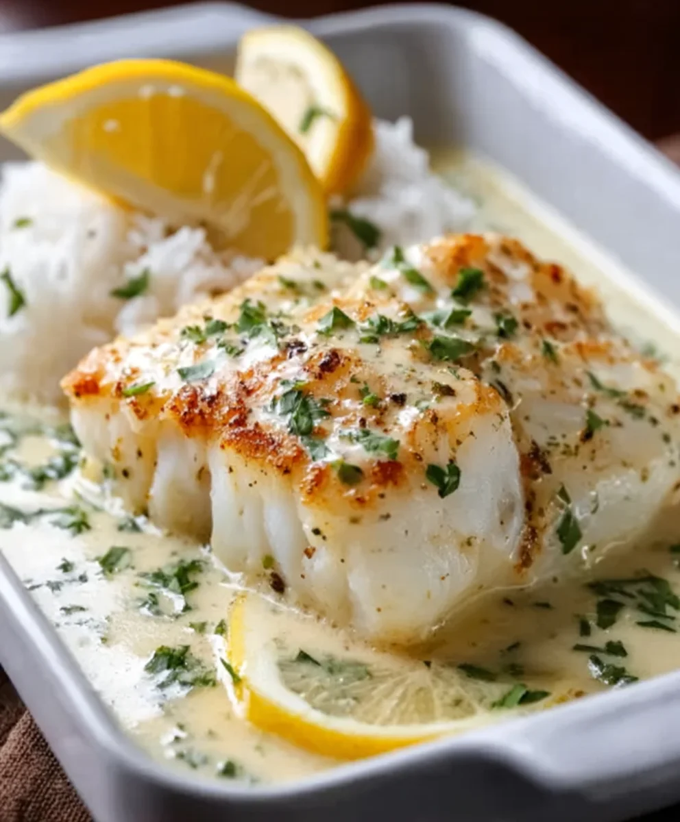 Coconut Lemon Cream Baked Cod Recipe