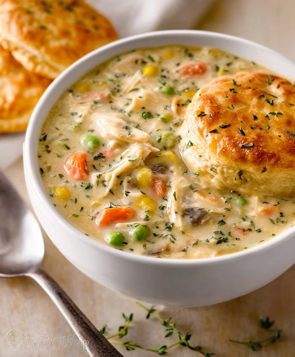 Easy Chicken Pot Pie Soup - Creamy Comfort Food