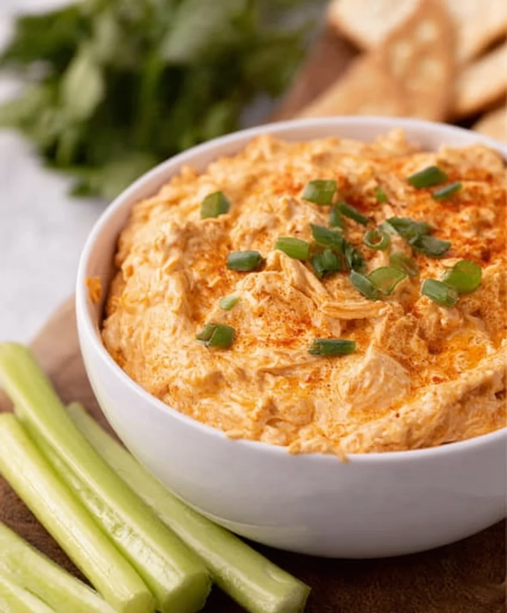 Easy Crockpot Buffalo Chicken Dip - Crowd Pleaser