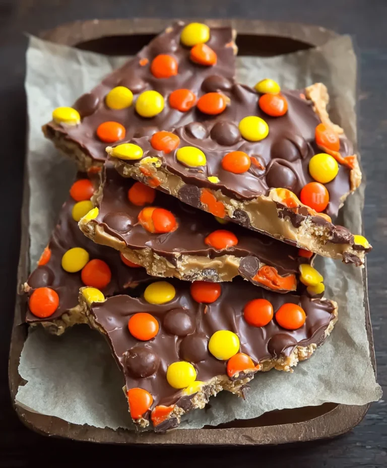 Reese’s Pieces Peanut Butter Bark-Easy Homemade Treat