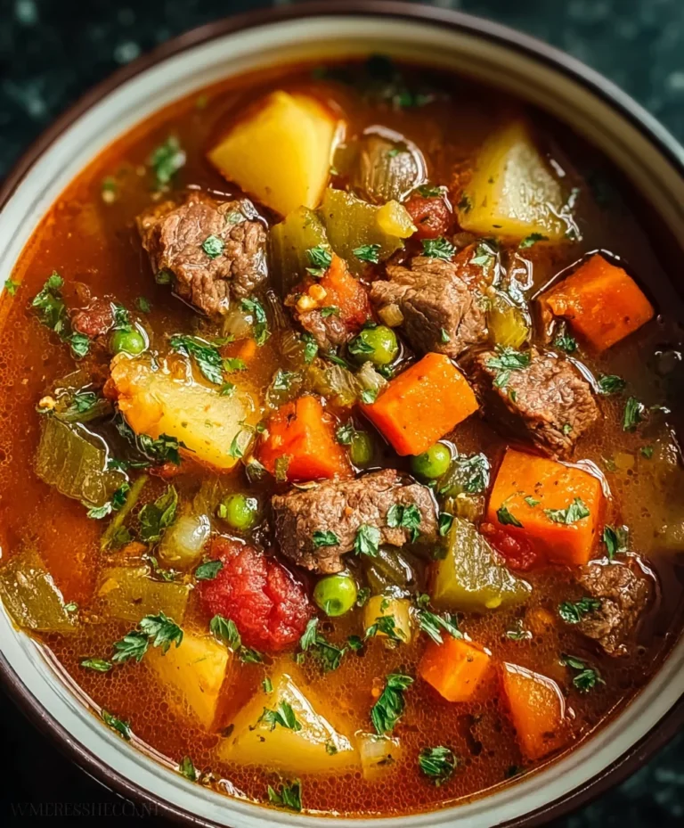 Hearty Vegetable Beef Soup Recipe – Easy & Delicious