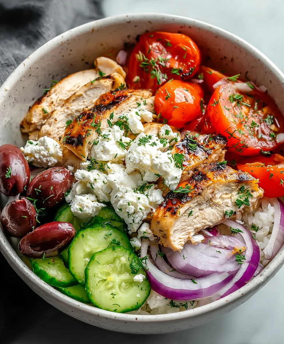 Greek Chicken Cottage Cheese Bowl-Healthy Meal