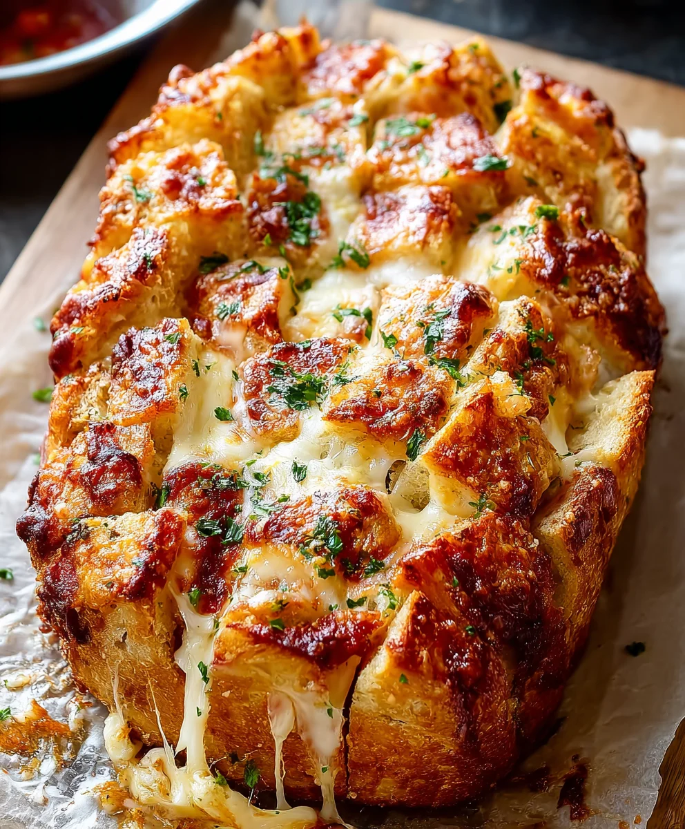 Cheesy Pull-Apart Pizza Bread-Easy Appetizer Recipe