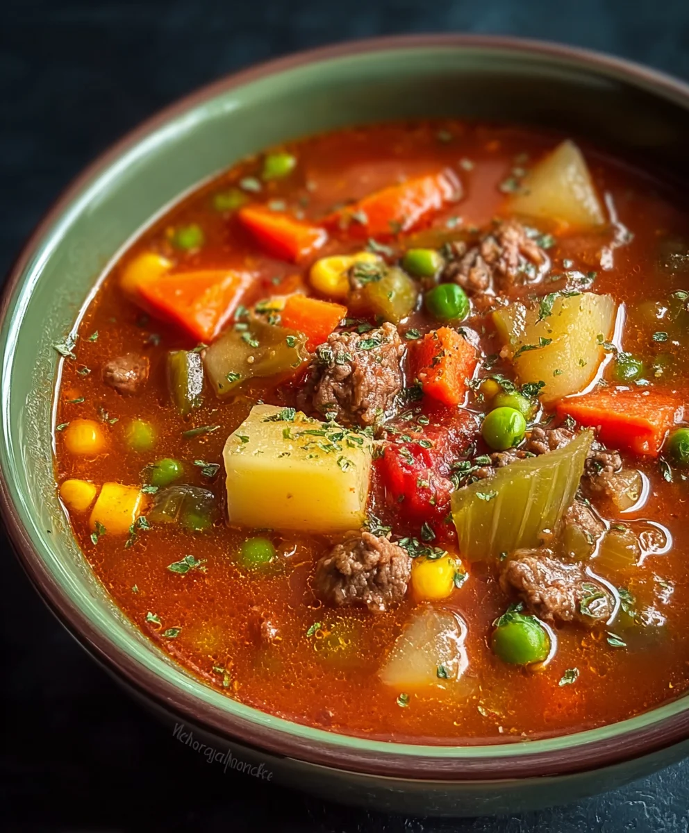 Hearty Vegetable Beef Soup Recipe - Easy & Delicious