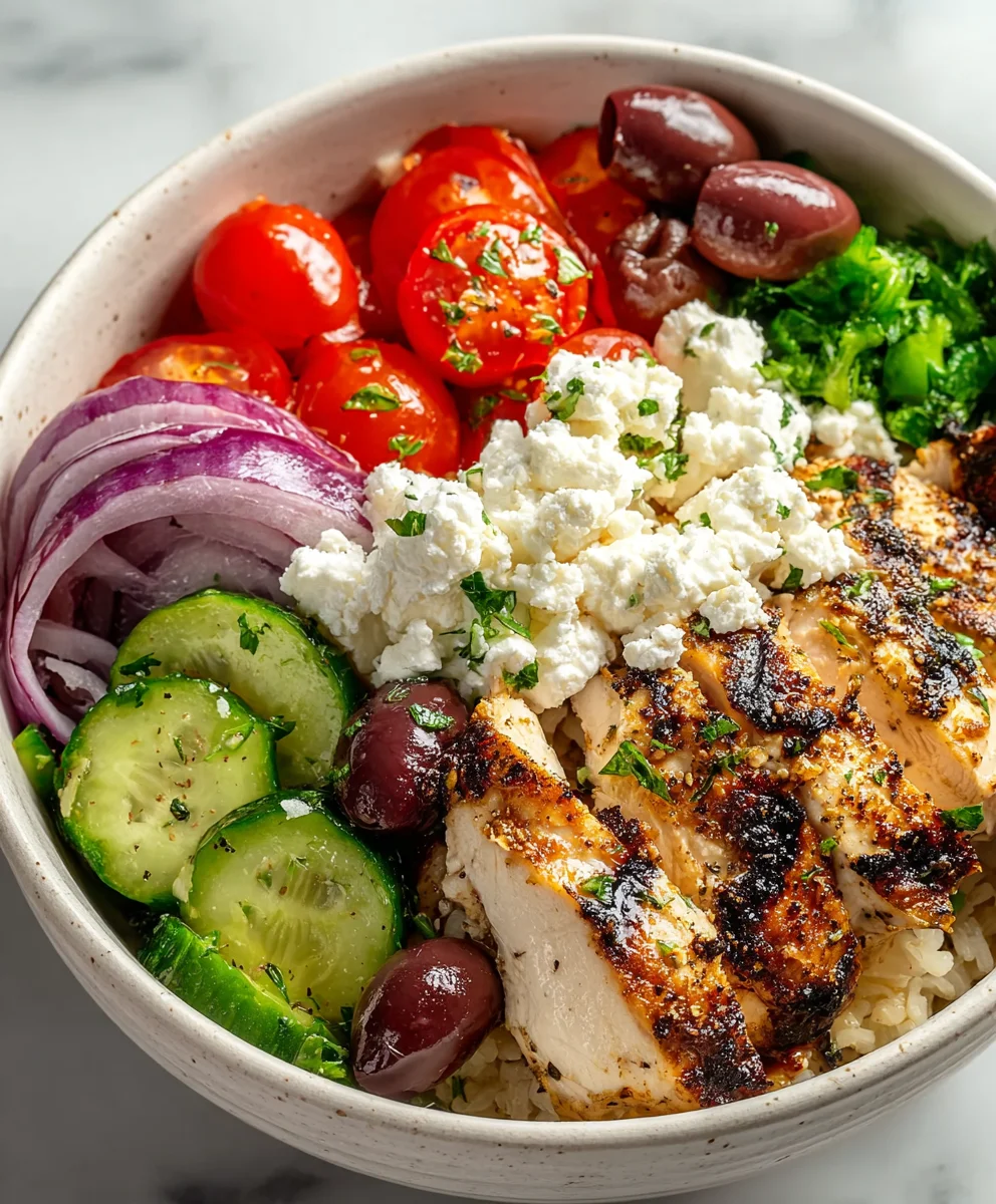 Greek Chicken Cottage Cheese Bowl-Healthy Meal