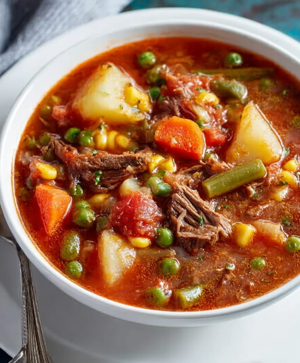 Mom's Old-Fashioned Vegetable Beef Soup Recipe