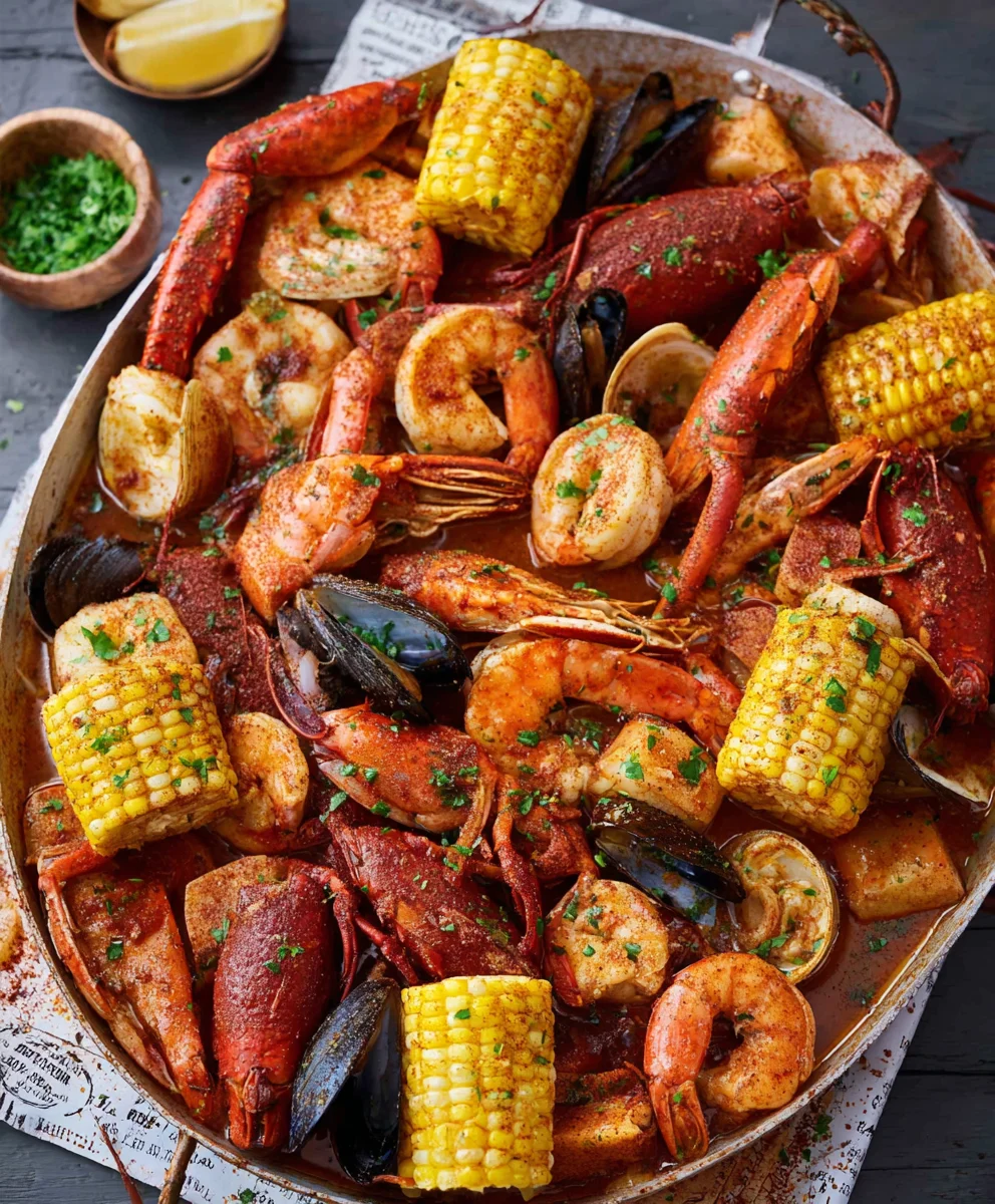 Spicy Cajun Seafood Boil-Garlic Butter Delight