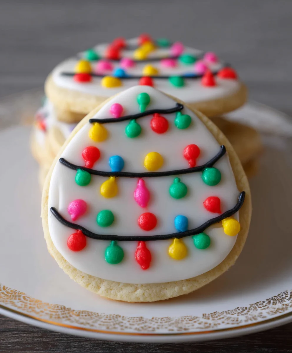 Christmas Lights Sugar Cookies - Easy Holiday Baking Fun