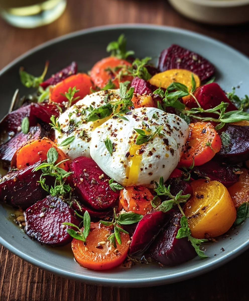 Roasted Beet and Carrot Salad with Burrata Recipe