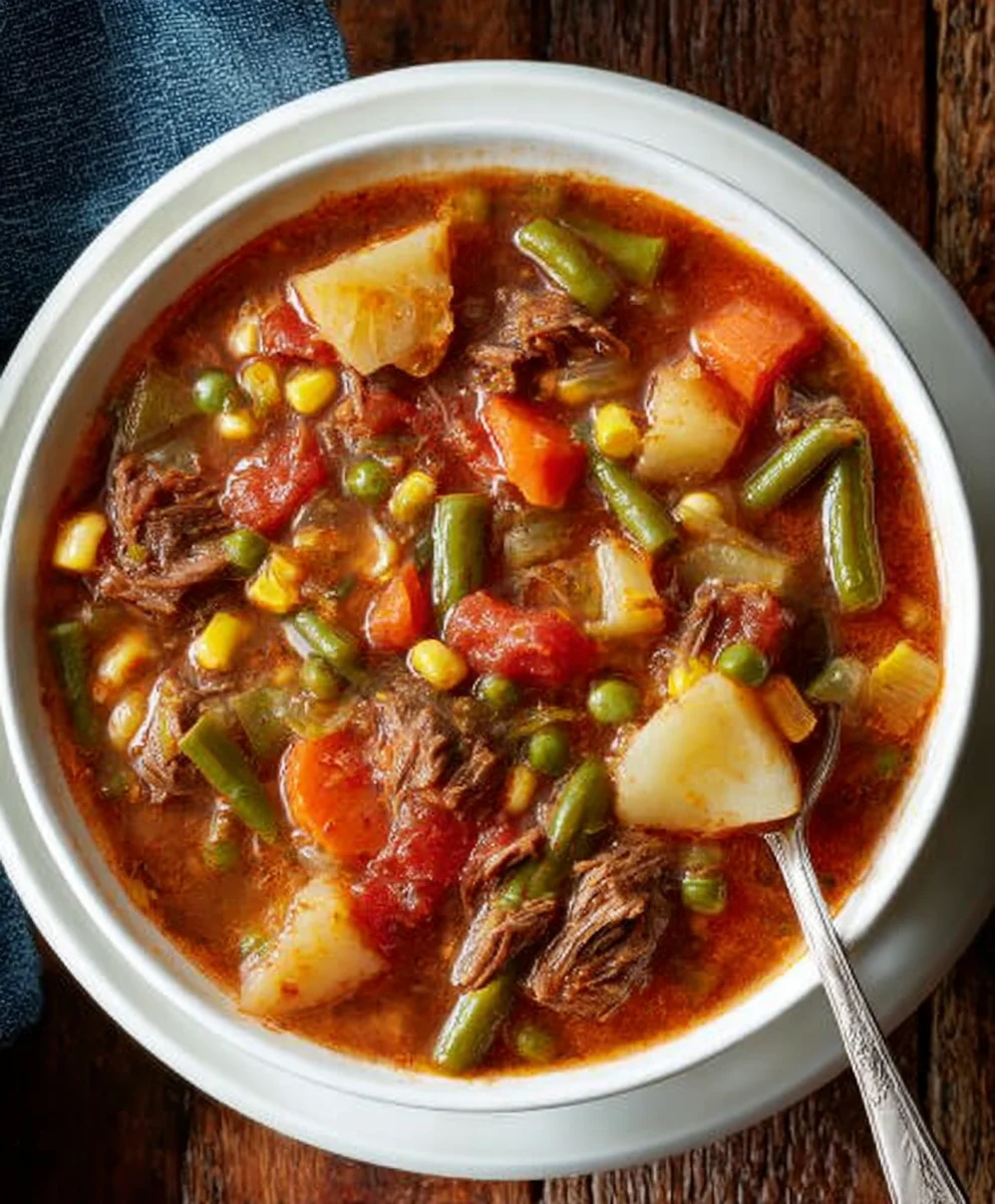 Mom's Old-Fashioned Vegetable Beef Soup Recipe