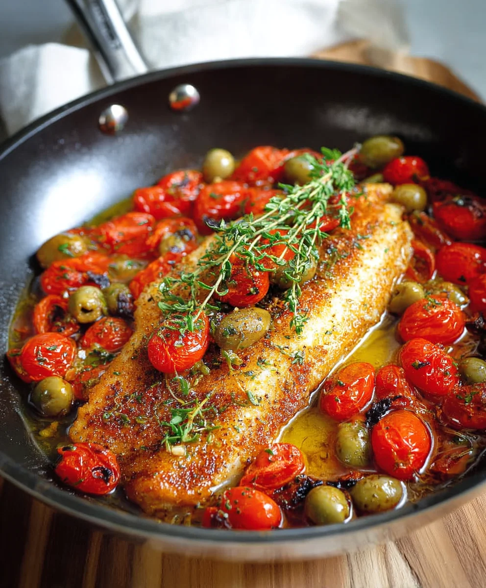 Easy Baked Fish Cherry Tomato Olive Recipe