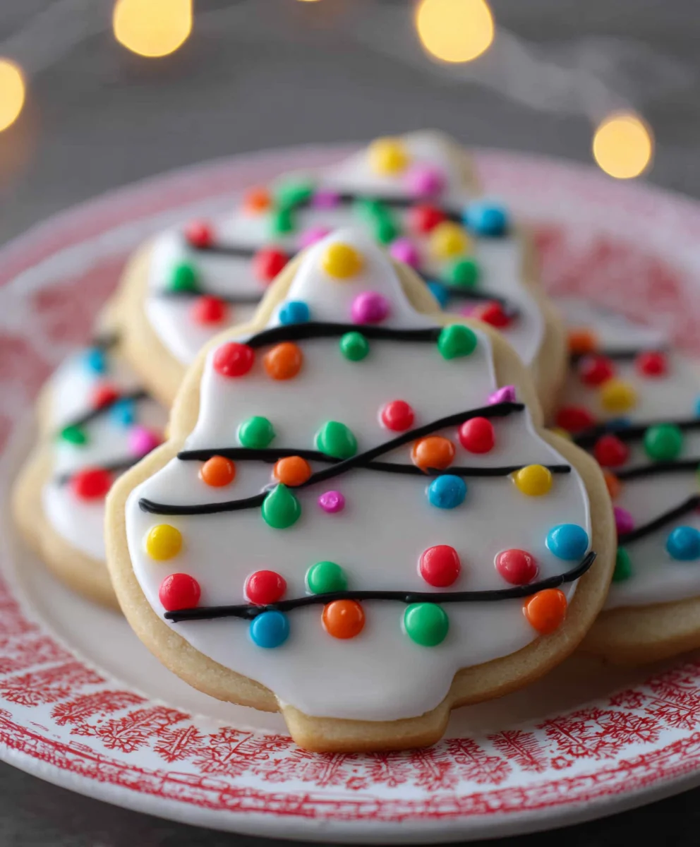 Christmas Lights Sugar Cookies - Easy Holiday Baking Fun