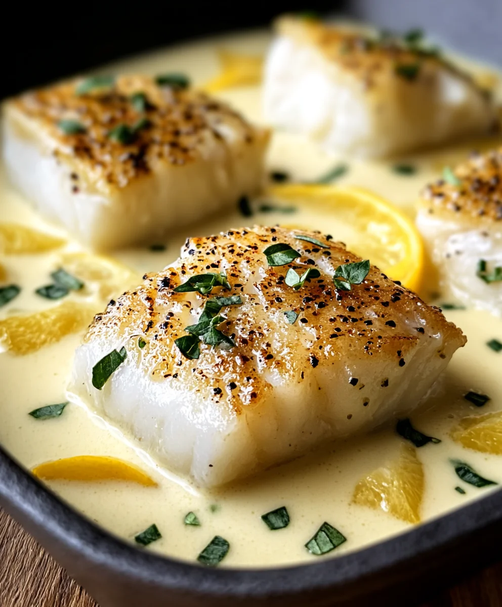 Baked Cod in Coconut Lemon Cream-Easy Weeknight Meal