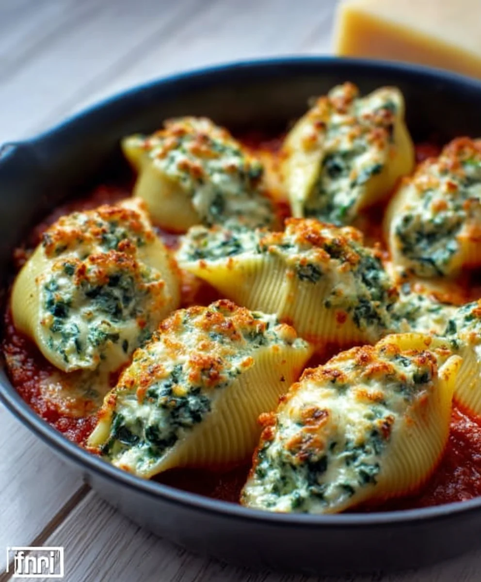 Spinach Ricotta Stuffed Shells - Easy Dinner Idea