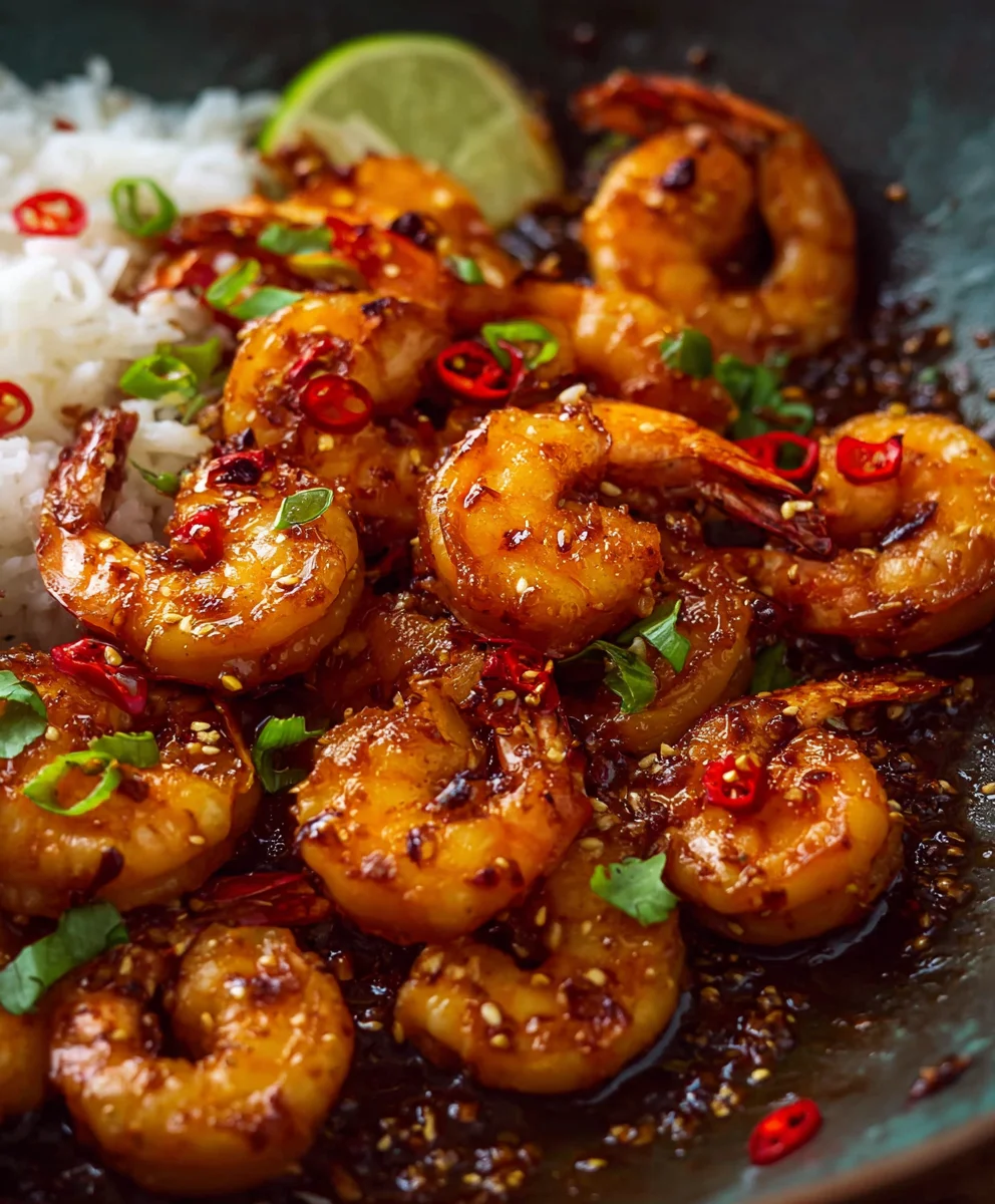 Spicy Asian Chilli Garlic Prawns - Quick Recipe