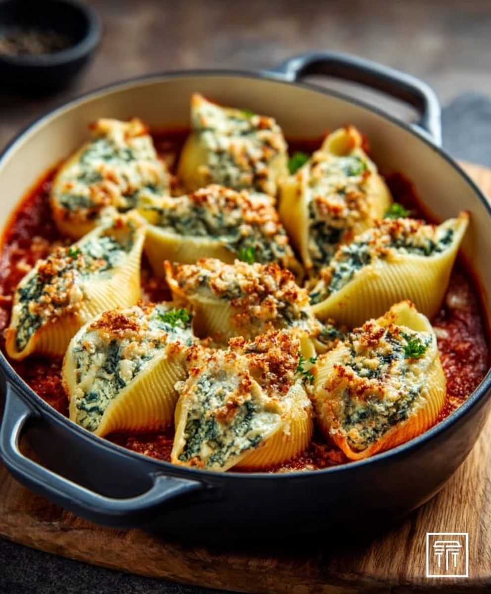 Spinach Ricotta Stuffed Shells - Easy Dinner Idea
