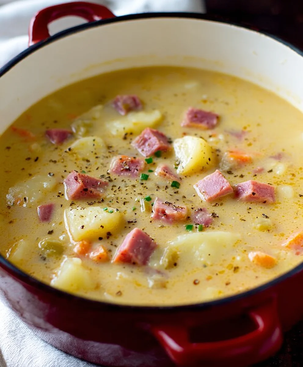 Easy Beef Beef Ham Potato Soup - Comforting & Delicious