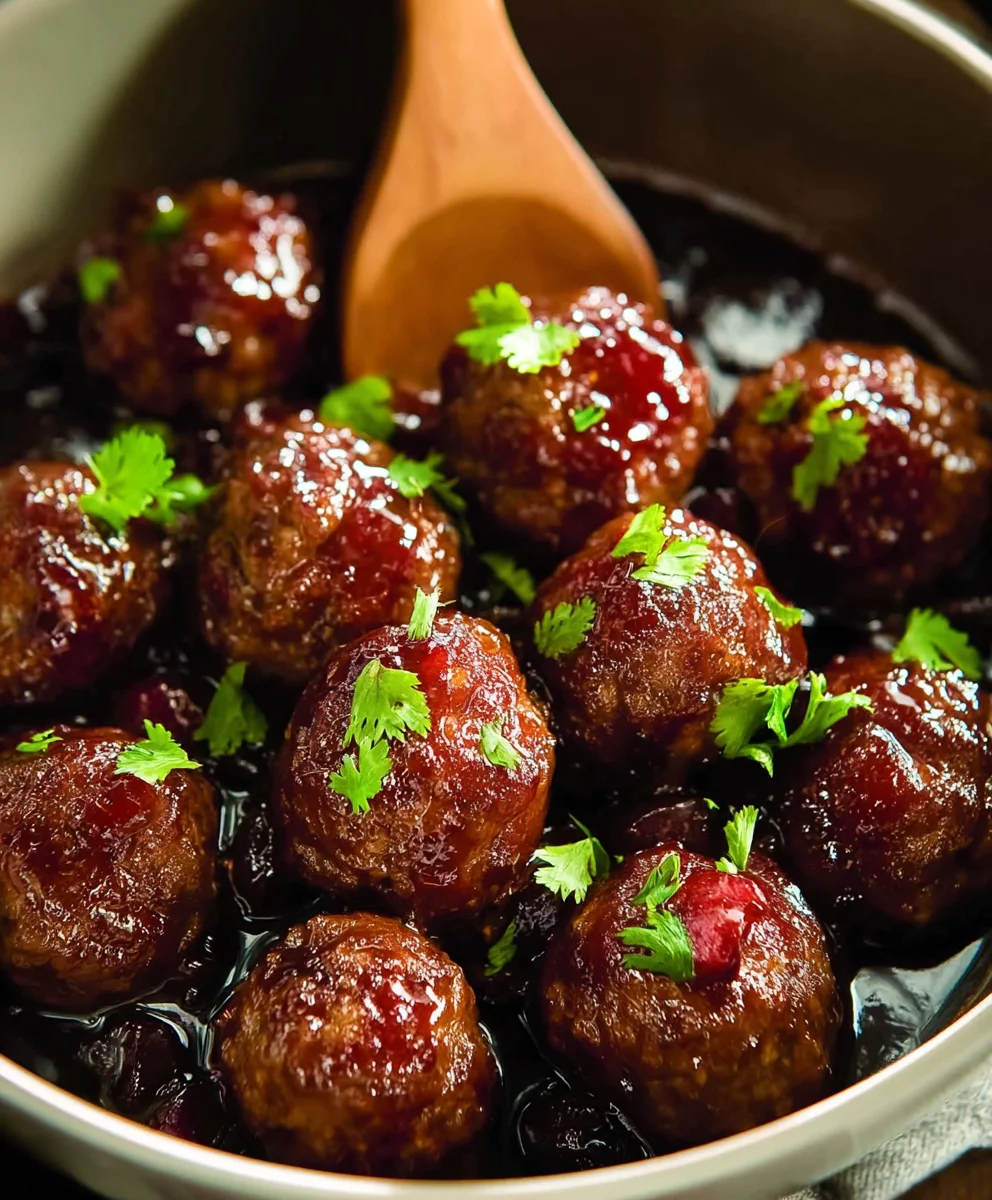 Sweet Spicy Beef Grape Meatballs - Easy Recipe