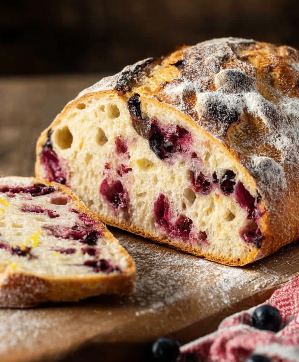 Blueberry Lemon Sourdough Bread-Easy Sweet Recipe