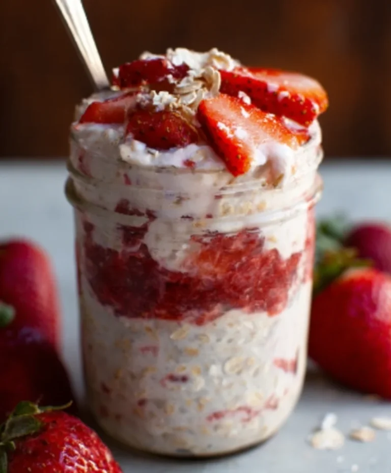 Strawberry Cheesecake Overnight Oats – Easy Breakfast Recipe