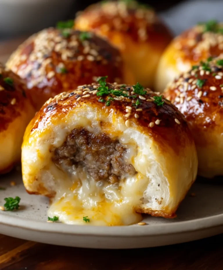 Garlic Parmesan Cheeseburger Bombs- Easy Appetizer