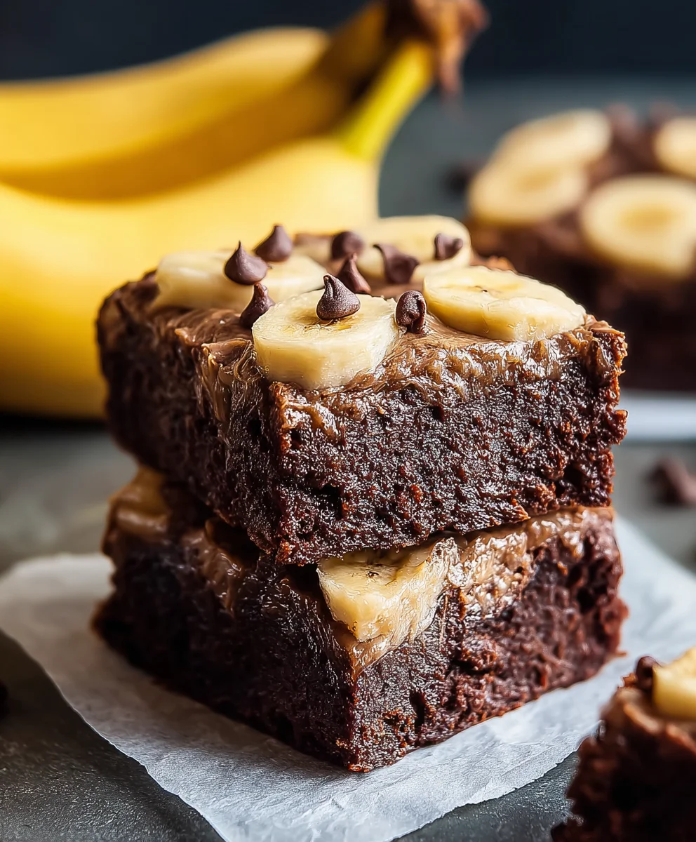 Fudgy Banana Brownies-Easy Delicious Dessert