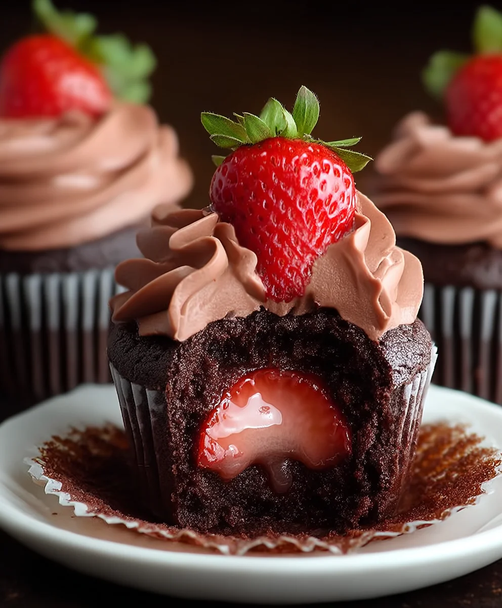 Decadent Chocolate Strawberry Cupcakes Recipe