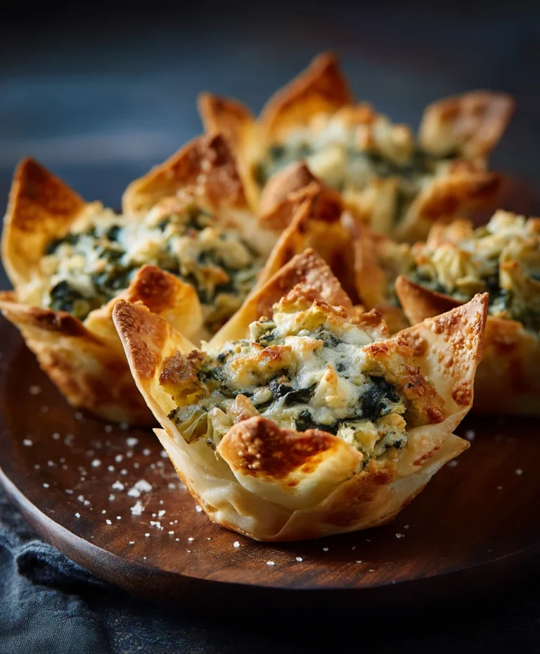 Spinach Artichoke Wonton Cups Easy Appetizer