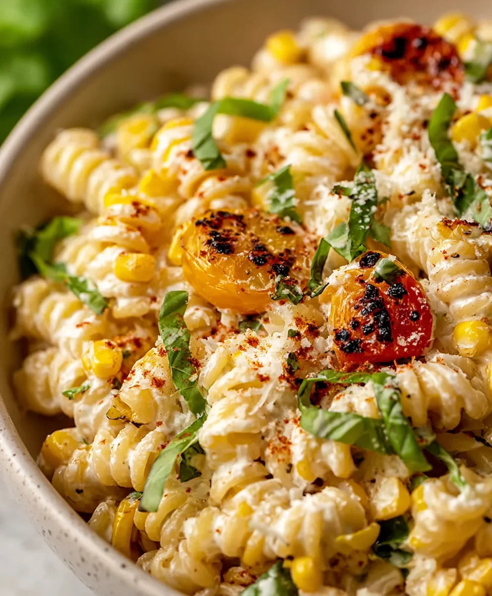 Creamy Street Corn Pasta Salad- Easy & Delicious
