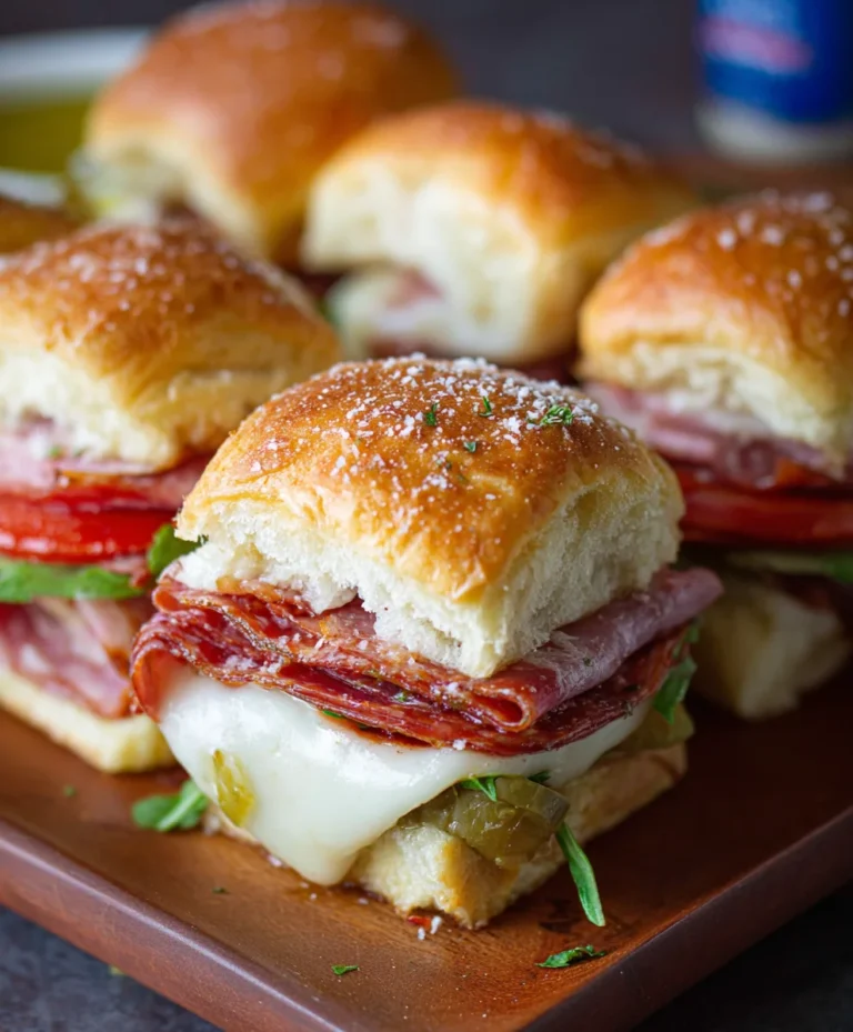 Cheesy Hot Italian Beef Sub Sliders – Easy Party Bites