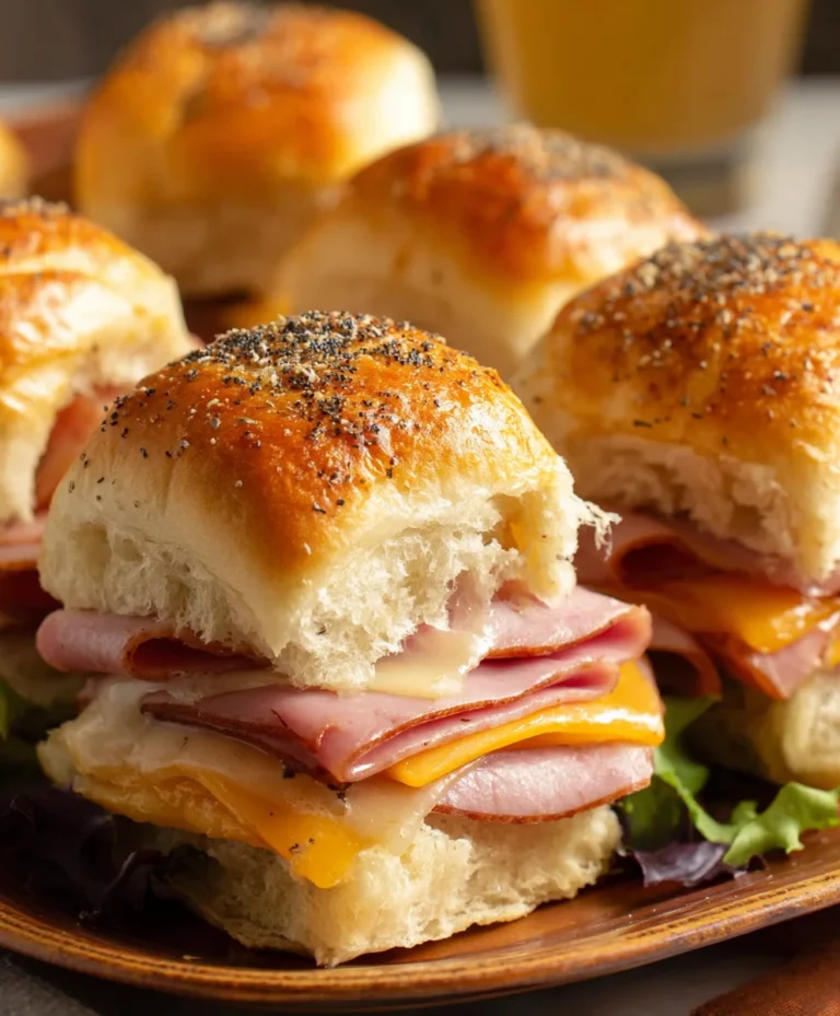 Baked Beef Beef Ham Cheese Sliders Recipe