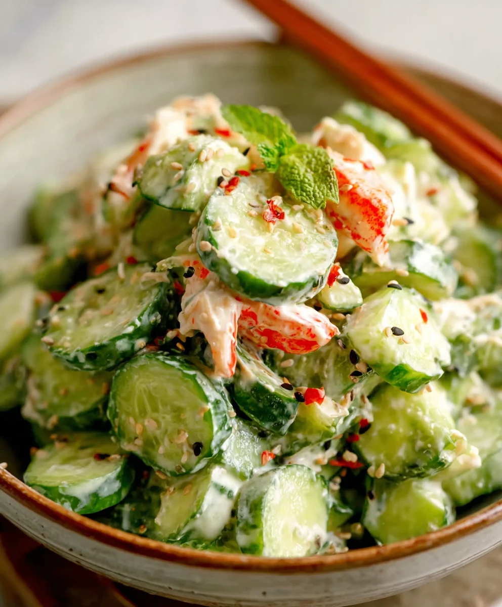 Easy California Roll Cucumber Salad-Fresh & Flavorful
