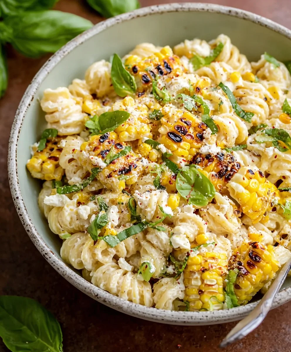 Creamy Street Corn Pasta Salad- Easy & Delicious