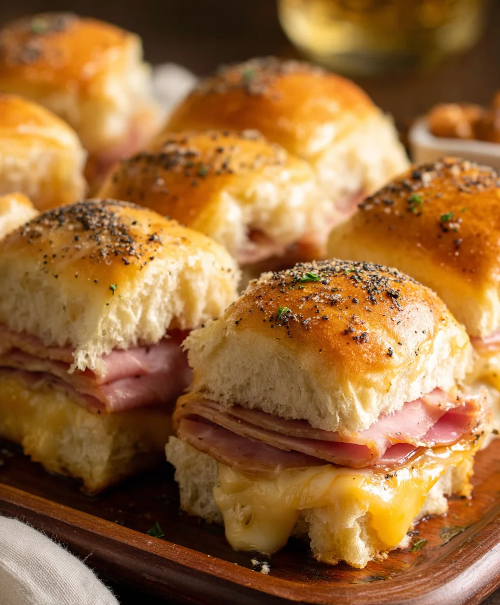 Baked Beef Beef Ham Cheese Sliders Recipe