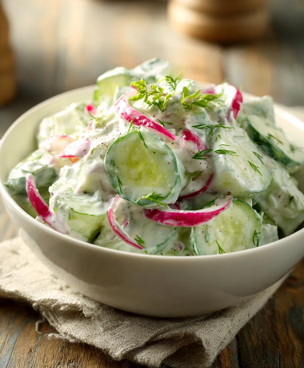 Creamy Cucumber Salad - Easy & Refreshing Recipe