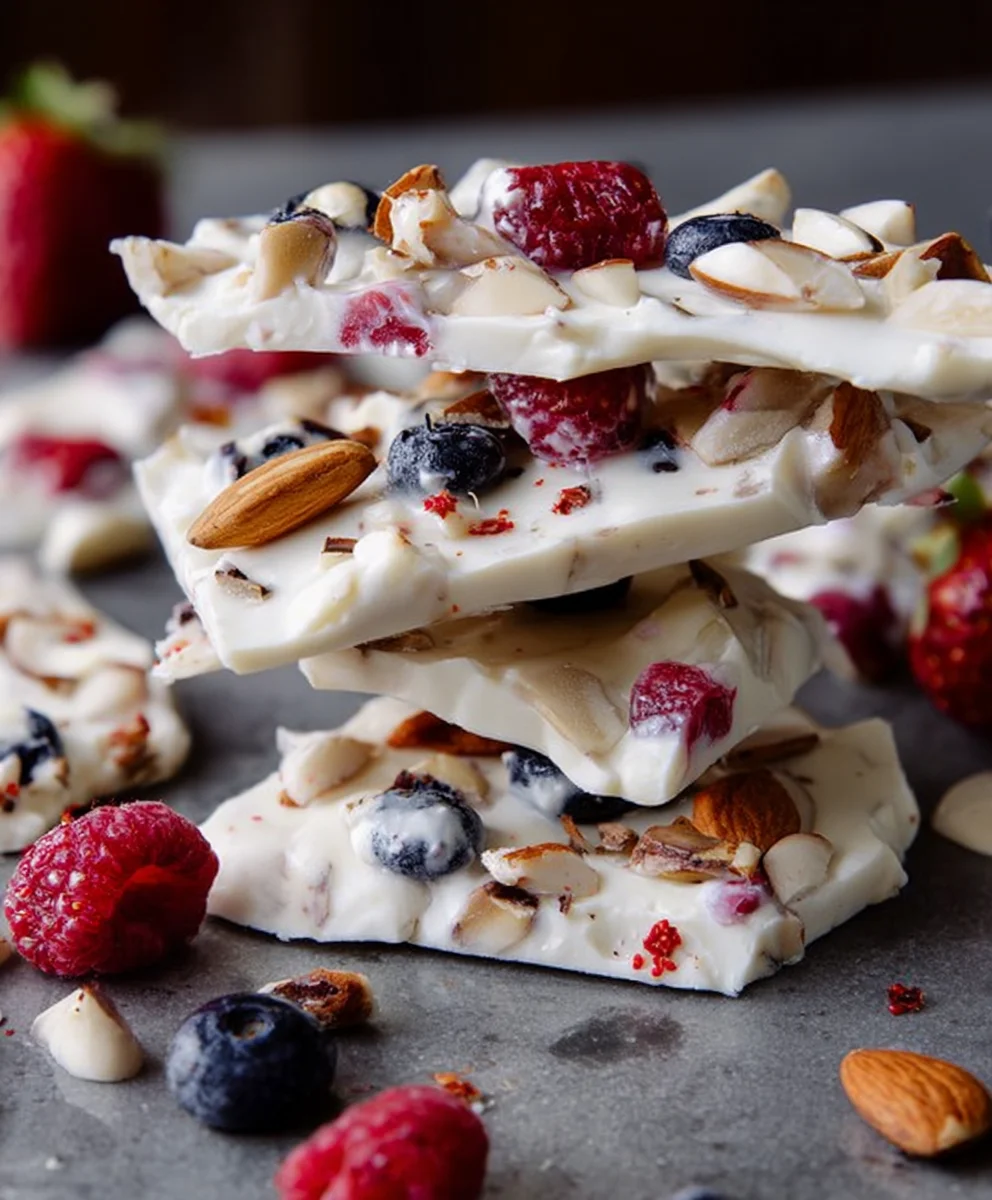 Frozen Yogurt Bark- Berry Nut Treat