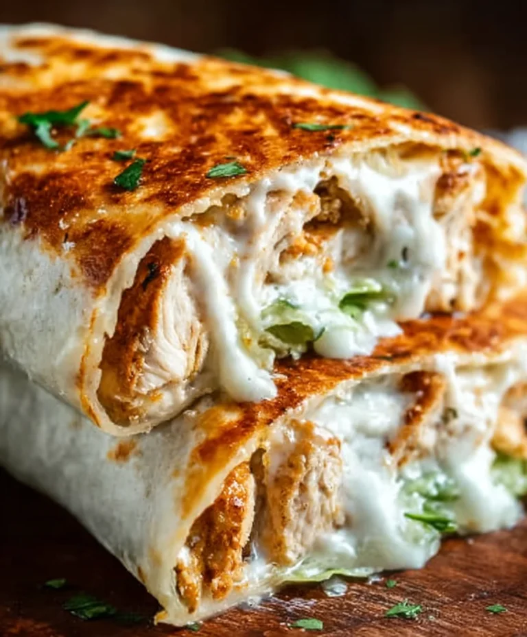 Cheesy Garlic Chicken Wraps – Easy & Delicious Meal