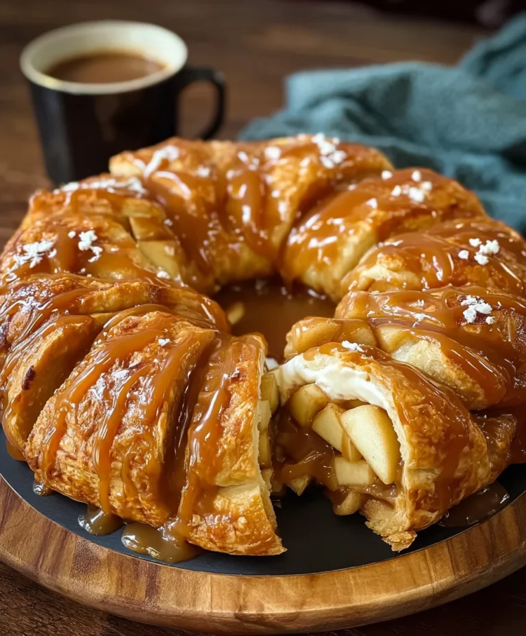 Caramel Apple Cream Cheese Crescent Ring Recipe