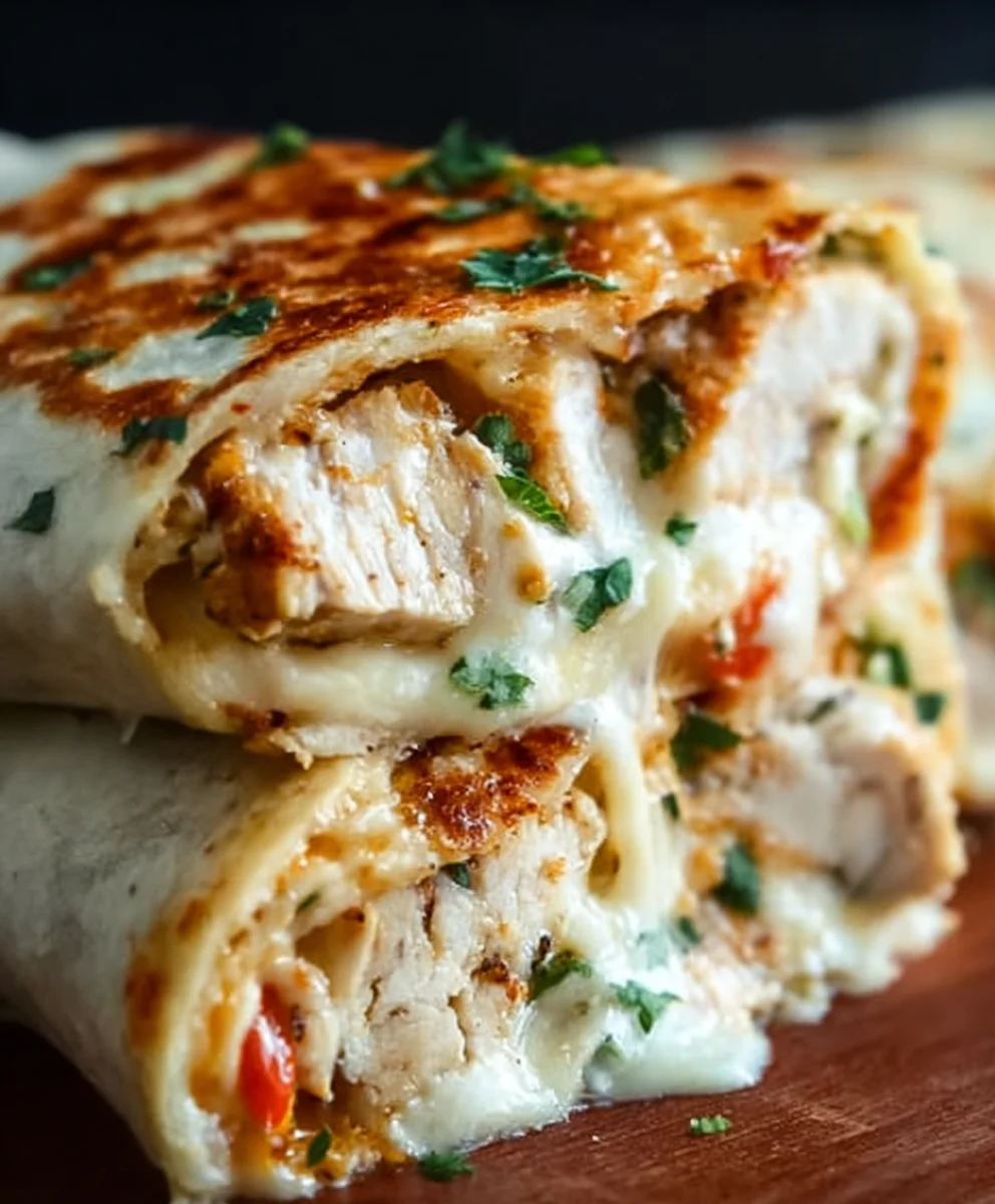 Cheesy Garlic Chicken Wraps - Easy & Delicious Meal