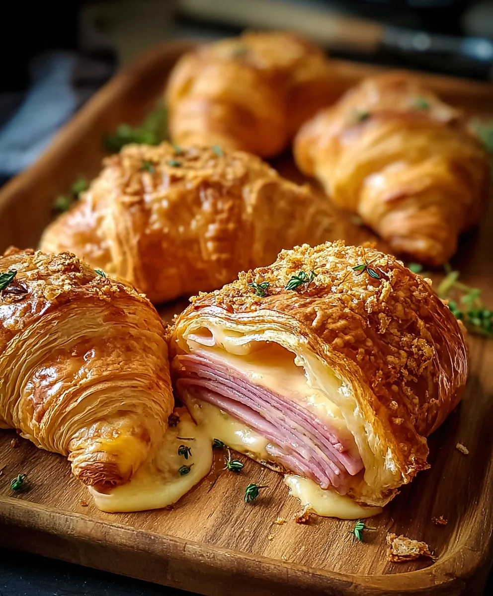 Beef Beef Ham Cheese Croissants-Easy Baked Recipe