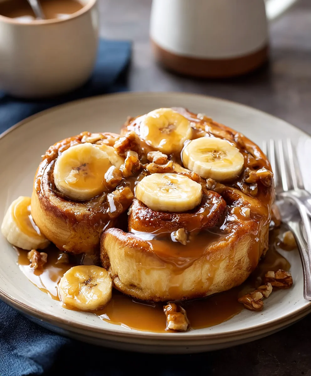 Bananas Foster Cinnamon Rolls - Easy Dessert Recipe